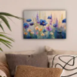 Zomers - Wilde bloemen - Penseelstreken canvas 2cm klein -sfeer1