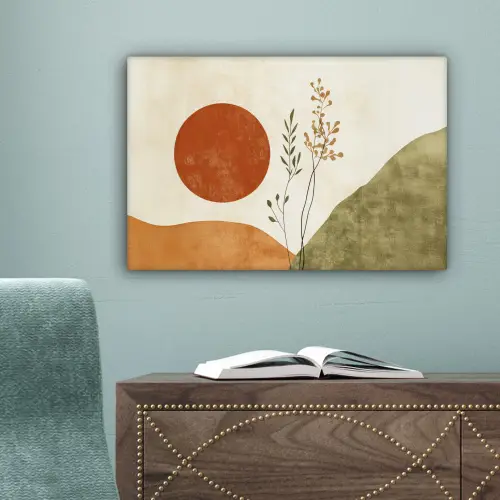 Zon - Abstract - Takken - Oranje canvas 2cm klein -sfeer4