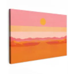 Zon - Abstract - Landschap - Oranje canvas 2cm klein -z3d