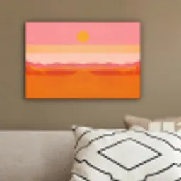 Zon - Abstract - Landschap - Oranje canvas 2cm klein -sfeer3