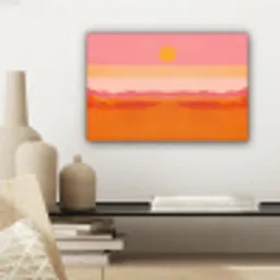 Zon - Abstract - Landschap - Oranje canvas 2cm klein -sfeer6