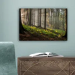 Zon - Takken - Bomen - Bos - Natuur canvas 2cm klein -sfeer4