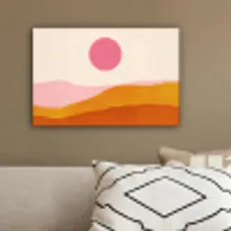 Zon - Heuvels - Abstract - Roze canvas 2cm klein -sfeer3