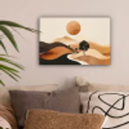Zon - Heuvels - Boom - Abstract canvas 2cm klein -sfeer1