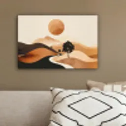 Zon - Heuvels - Boom - Abstract canvas 2cm klein -sfeer3