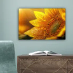 Zonnebloem - Dauwdruppels - Geel - Zonlicht canvas 2cm klein -sfeer4