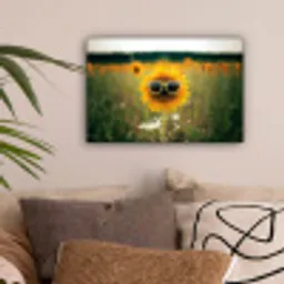 Zonnebloem - Veld - Zonnebril canvas 2cm klein -sfeer1
