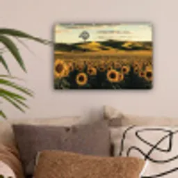 Zonnebloem - Veld - Windmolen canvas 2cm klein -sfeer1