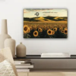Zonnebloem - Veld - Windmolen canvas 2cm klein -sfeer6