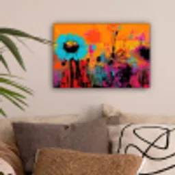 Zonnebloemen - Abstract - Oranje canvas 2cm klein -sfeer1
