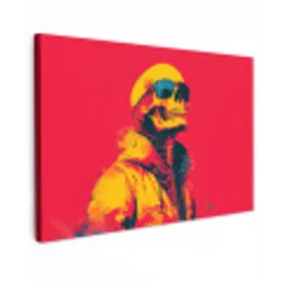 Zonnebril - Schedel - Jas - Rood canvas 2cm klein -z3d