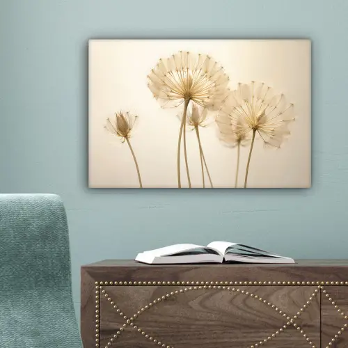 Zonlicht - Paardenbloem - Botanisch - Bloemen canvas 2cm klein -sfeer4