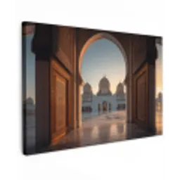 Zonsopkomst - Witte koepels - Marmer plein canvas 2cm klein -z3d