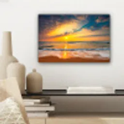 Zonsondergang - Strand - Zee - Wolken - Oranje canvas 2cm klein -sfeer6