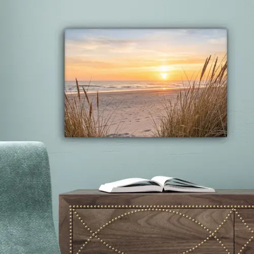 Zonsondergang - Duinen - Zee canvas 2cm klein -sfeer4
