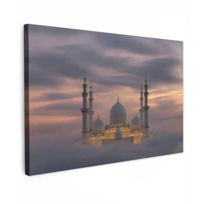 Zonsondergang - Moskee - Wolken canvas 2cm klein -z3d