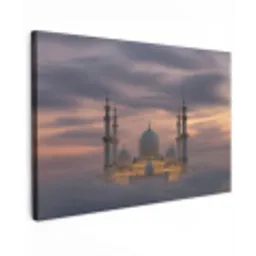 Zonsondergang - Moskee - Wolken canvas 2cm klein -z3d