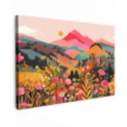 Zonsondergang - Bergvallei - Contrast canvas 2cm klein -z3d