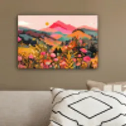 Zonsondergang - Bergvallei - Contrast canvas 2cm klein -sfeer3