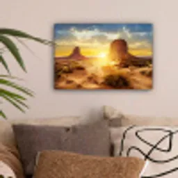 Zonsondergang - Rots - Landschap - Horizon canvas 2cm klein -sfeer1