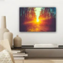 Zonsondergang - Bomen - Bos - Natuur canvas 2cm klein -sfeer6
