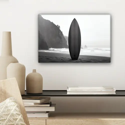 Surfplank - Zand - Zee canvas 2cm klein -sfeer6