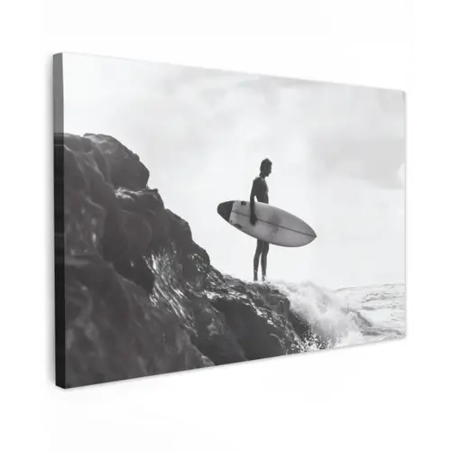 Surfer - Rots - Oceaan - Golven canvas 2cm klein -z3d