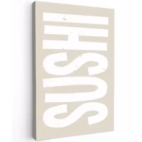 Sushi - Eten - Decoratie - Vintage canvas 2cm klein -z3d