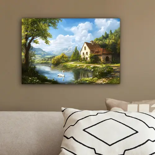 Zwaan - Bomen - Rust canvas 2cm klein -sfeer3