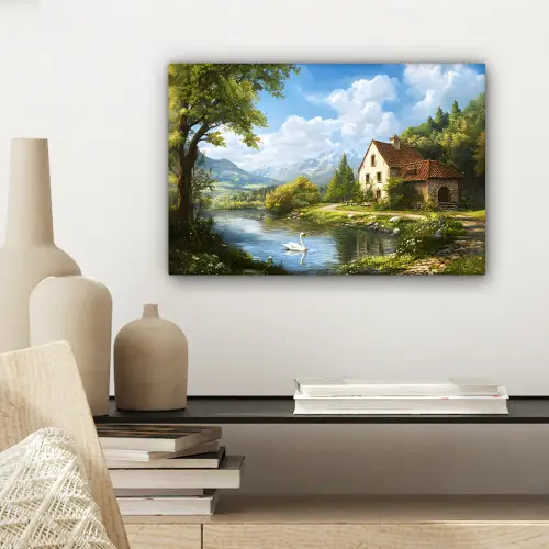 Zwaan - Bomen - Rust canvas 2cm klein -sfeer6