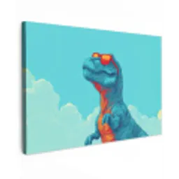 T-Rex - Blauw - Wolken - Zonnebril canvas 2cm klein -z3d