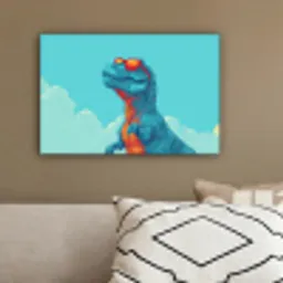 T-Rex - Blauw - Wolken - Zonnebril canvas 2cm klein -sfeer3