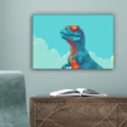 T-Rex - Blauw - Wolken - Zonnebril canvas 2cm klein -sfeer4