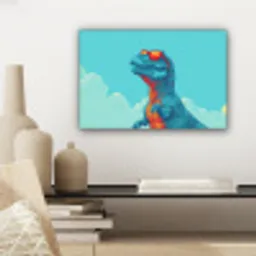 T-Rex - Blauw - Wolken - Zonnebril canvas 2cm klein -sfeer6