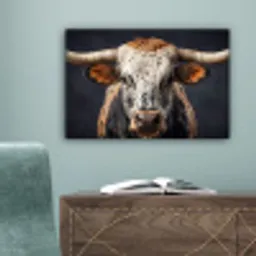 Stier - Kleurrijk - Hoorns canvas 2cm klein -sfeer4