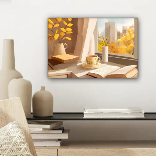 Thee - Boek - Thee - Herfst canvas 2cm klein -sfeer6