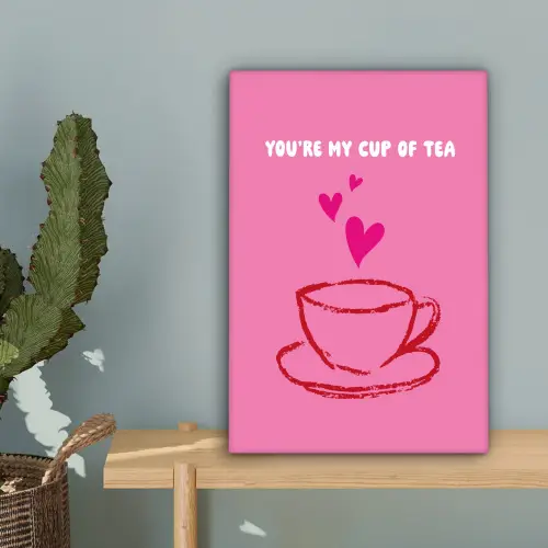 Thee - Roze - Valentijn - Tekst canvas 2cm klein -sfeer4