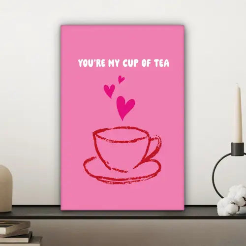 Thee - Roze - Valentijn - Tekst canvas 2cm klein -sfeer6