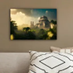 Tempel - Jungle - wolken - Lucht - Natuur canvas 2cm klein -sfeer3