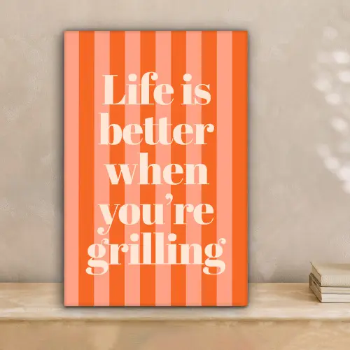 Tekst - Gestreept - Oranje - Zomer canvas 2cm klein -sfeer1