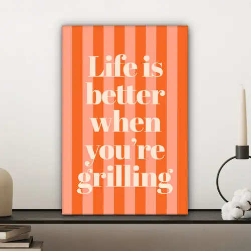 Tekst - Gestreept - Oranje - Zomer canvas 2cm klein -sfeer6