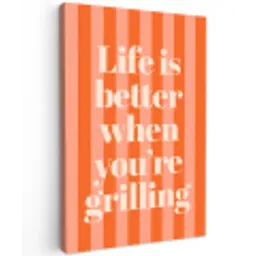 Tekst - Gestreept - Oranje - Zomer canvas 2cm klein -z3d