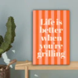Tekst - Gestreept - Oranje - Zomer canvas 2cm klein -sfeer4
