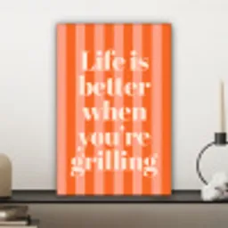 Tekst - Gestreept - Oranje - Zomer canvas 2cm klein -sfeer6