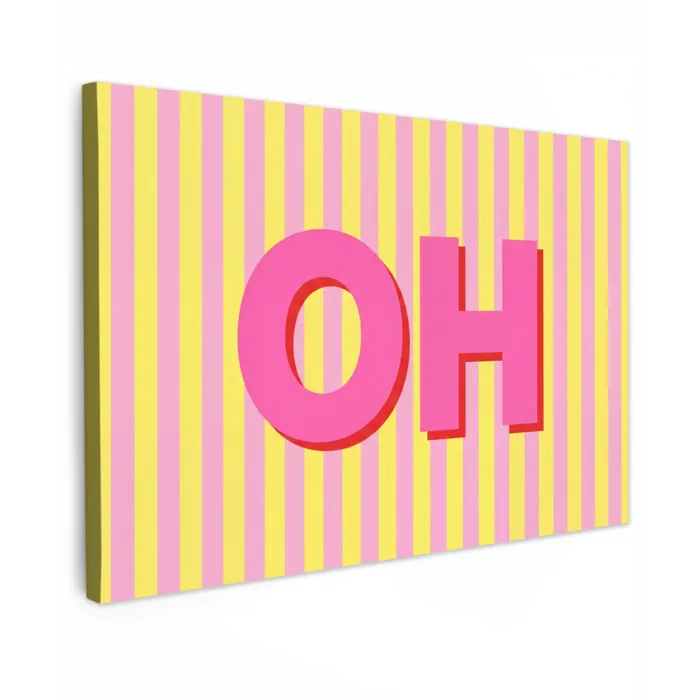 Tekst - Strepen - Roze canvas 2cm klein -z3d