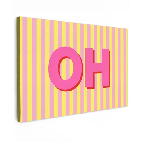 Tekst - Strepen - Roze canvas 2cm klein -z3d