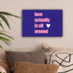 Tekst - Valentijn - Love - Blauw canvas 2cm klein -sfeer1