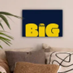 Think big - Blauw - Geel canvas 2cm klein -sfeer1