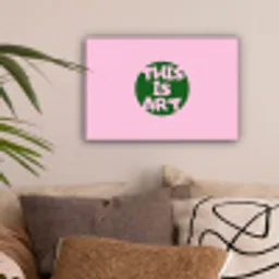 This is art - Tekst - Cirkel - Groen canvas 2cm klein -sfeer1