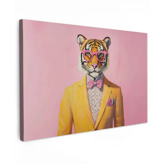 Tijger - Bril - Geel - Jasje canvas 2cm klein -z3d